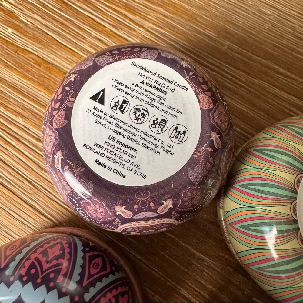 Set Of 4 Mini Candles Bergamot Lavender Sandalwood Jasmine Scented Candle Gift